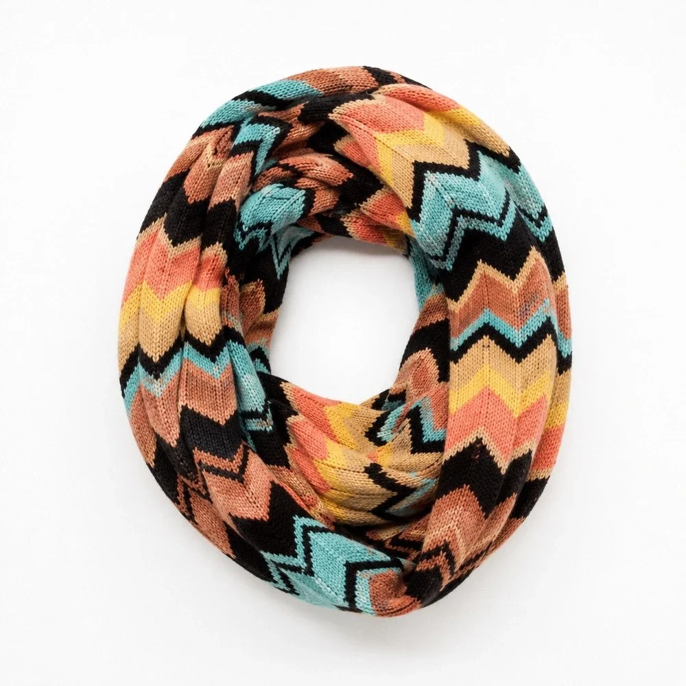 Missoni for Target Zigzag Infinity Scarf‎ Multicolor Chevorn Wool Blend Preppy